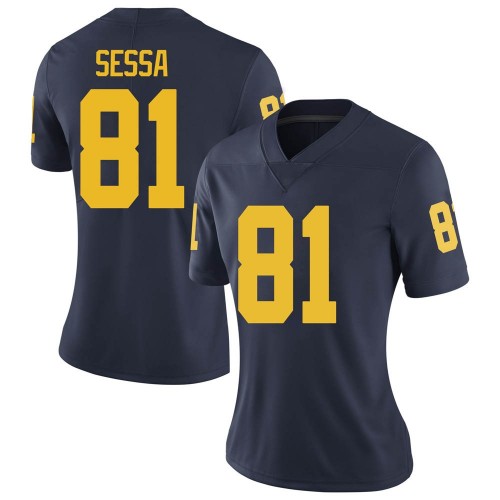 Will Sessa Michigan Wolverines Women's NCAA #81 Navy Limited Brand Jordan College Stitched Football Jersey XNF2354LW